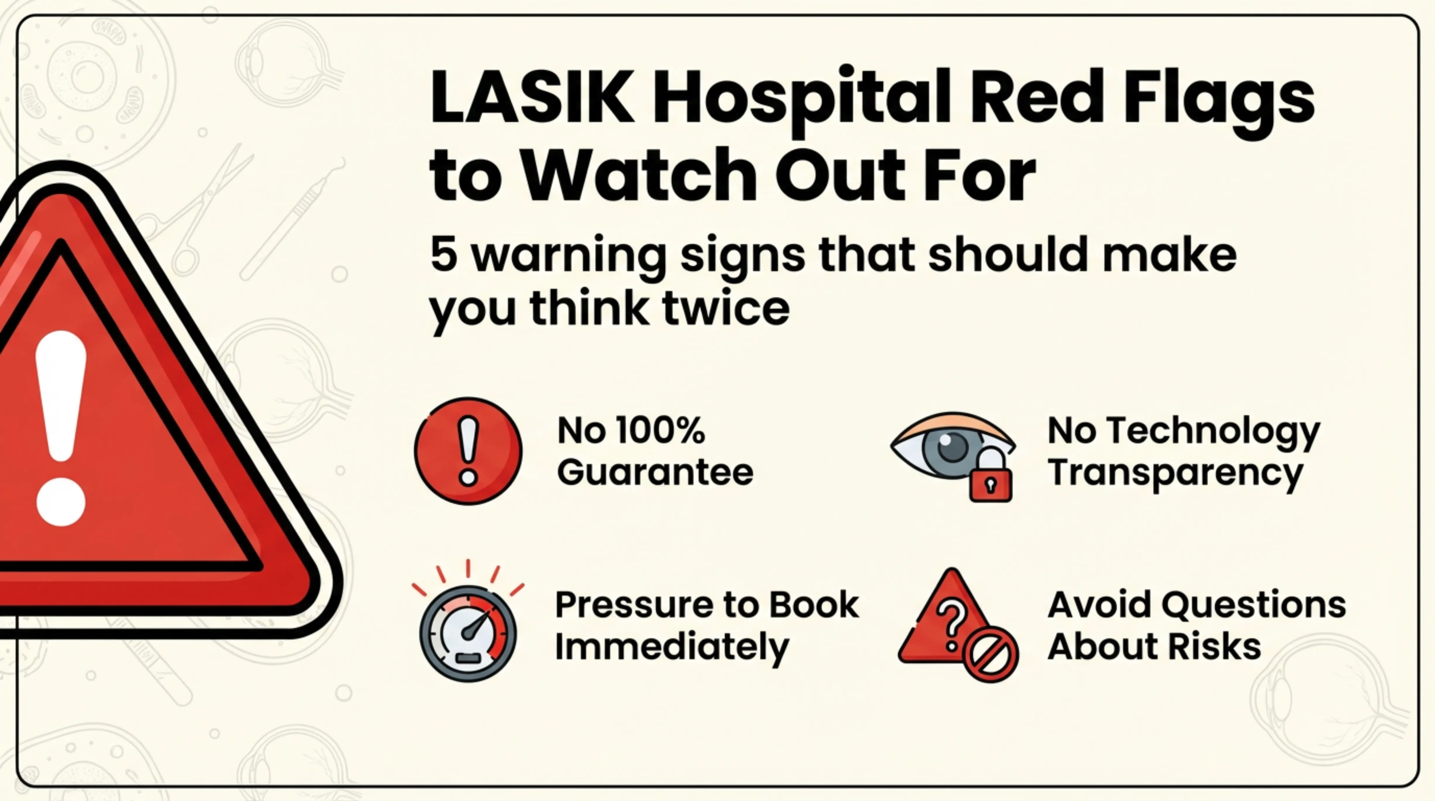LASIK Hospital red flags warning before opting for an eye surgery in hyderabad | Lasik eye surgery in hyderabad - smart vision eye hospitals