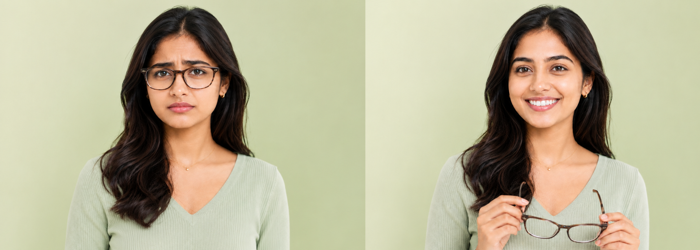 Before and After Contoura Vision eye surgery. Day-by-day Contoura Vision recovery timeline showing healing progress and vision improvement after laser eye surgery. | SmartVision Eye Hosptials