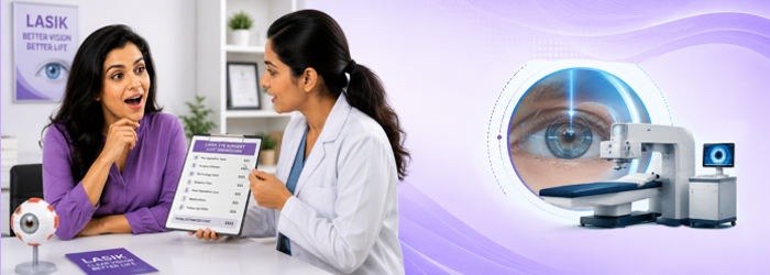 Eye specialist explaining LASIK insurance coverage and why elective vision correction may not be covered. Factors affecting LASIK eye surgery cost when insurance does not cover elective laser vision correction.