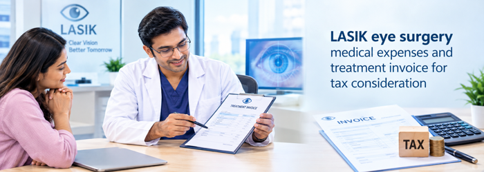 LASIK Eye Surgery tax benefits and medical expense deduction in India. LASIK eye surgery medical expenses and treatment invoice for tax consideration | SmartVision Eye Hosptials