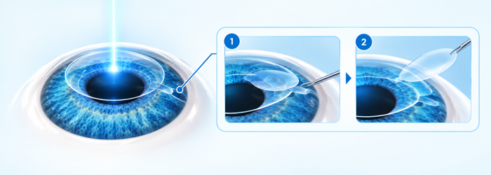 Benefits of SMILE LASIK compared with traditional LASIK for vision correction. SMILE LASIK Eye Surgery using a small-incision lenticule extraction technique.
