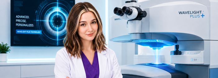 Advanced Wavelight Plus LASIK technology providing personalized laser eye surgery for precise vision correction. Eye specialist explaining Wavelight Plus LASIK treatment, eligibility and personalized vision correction options to a patient. | SmartVision Eye Hosptials