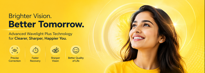 Patient achieving clear vision after Wavelight Plus laser eye surgery with advanced LASIK technology. Eye specialist will explain the differences between Wavelight Plus and regular LASIK during a pre-surgery consultation at SmartVision Eye Hospitals.